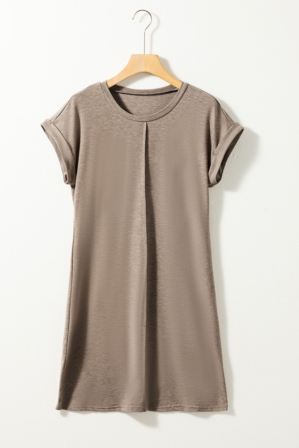 Round Neck Short Sleeve Pocket Casual Dress