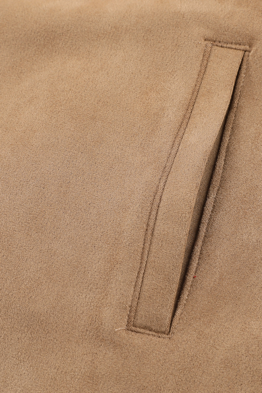 Khaki Suede Shacket with Fringe Detail for Plus Size Women