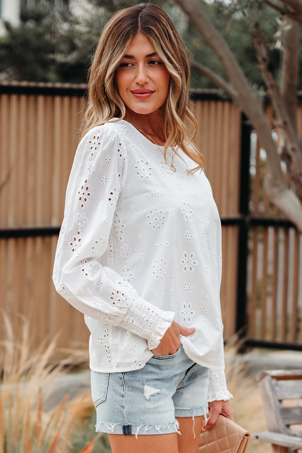 lace long sleeve blouse