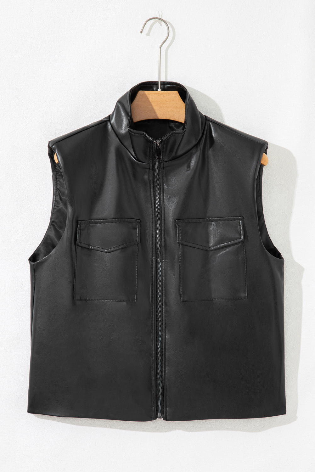 faux leather vest
