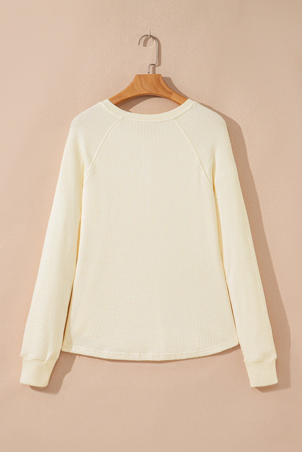 textured knit long sleeve top