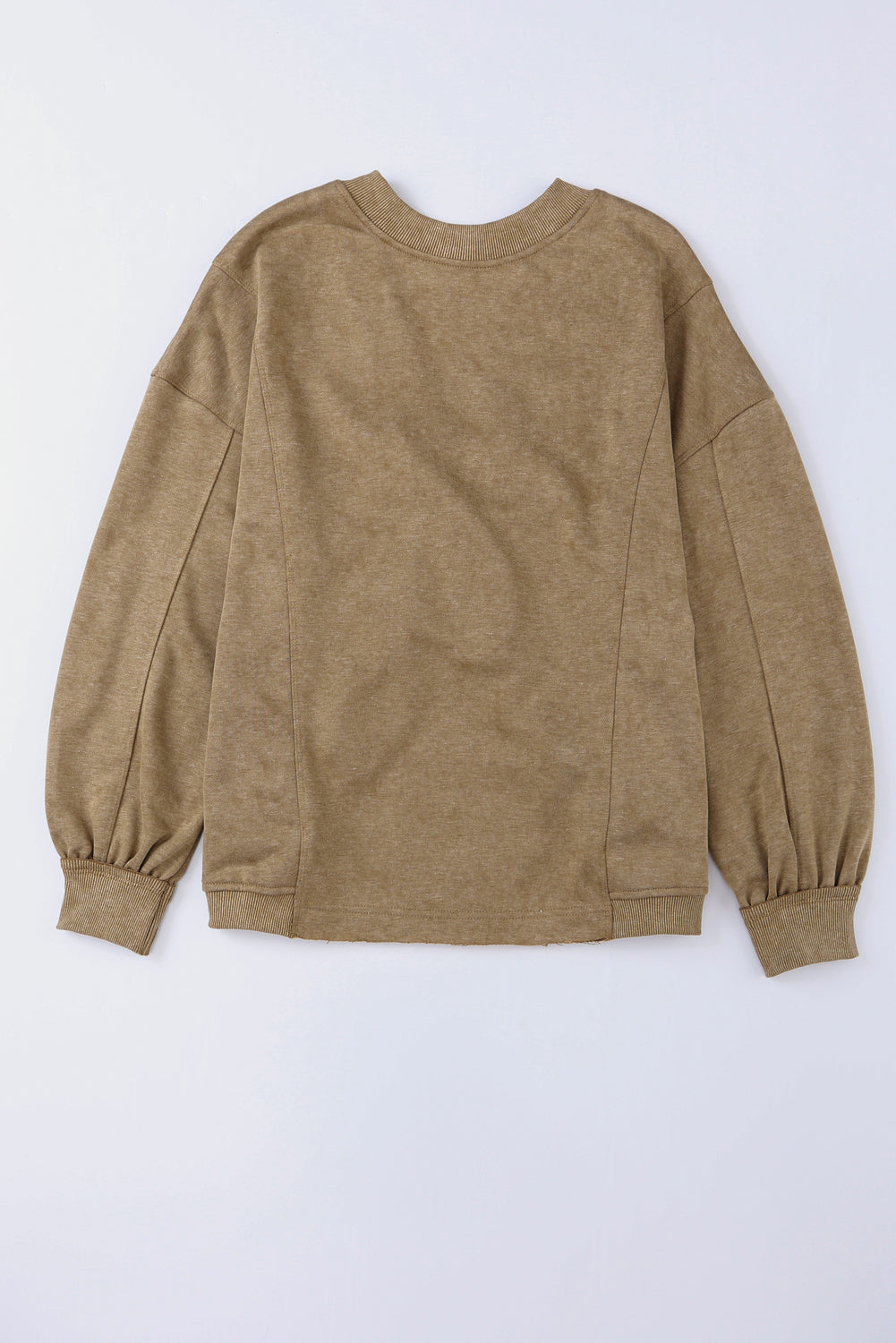 Khaki Twist Back Exposed Seam Oversized Pullover Sweatshirt