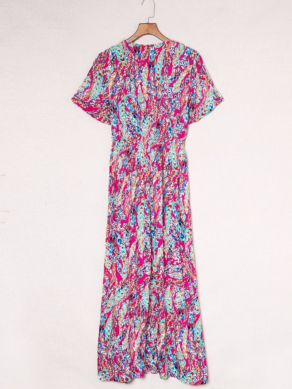 Vintage Print Puff Sleeve Maxi Dress