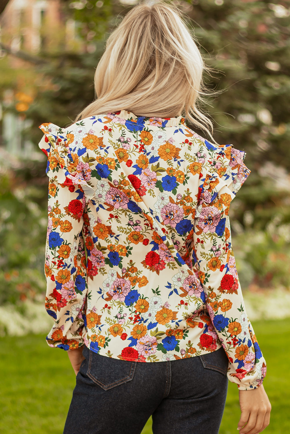 floral long sleeve top