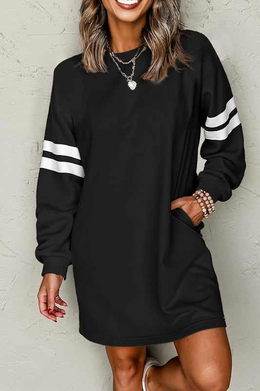 black sweatshirt dress