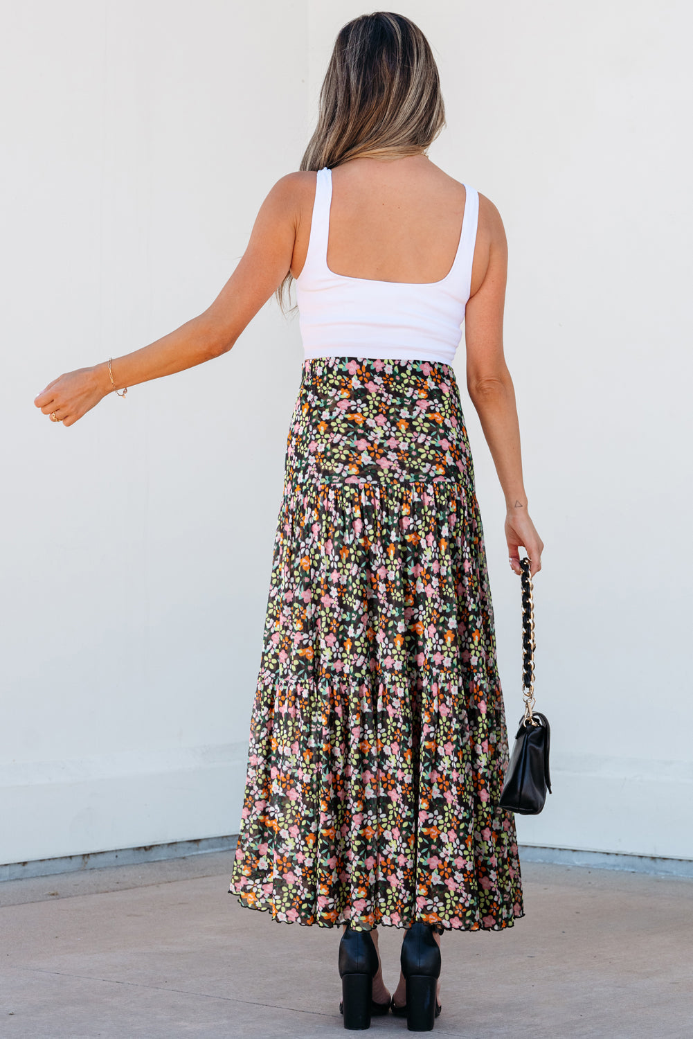 Ruffle Hem Maxi Skirt