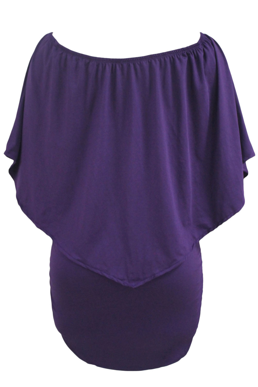 Layered Purple Plus Size Poncho Dress for Women