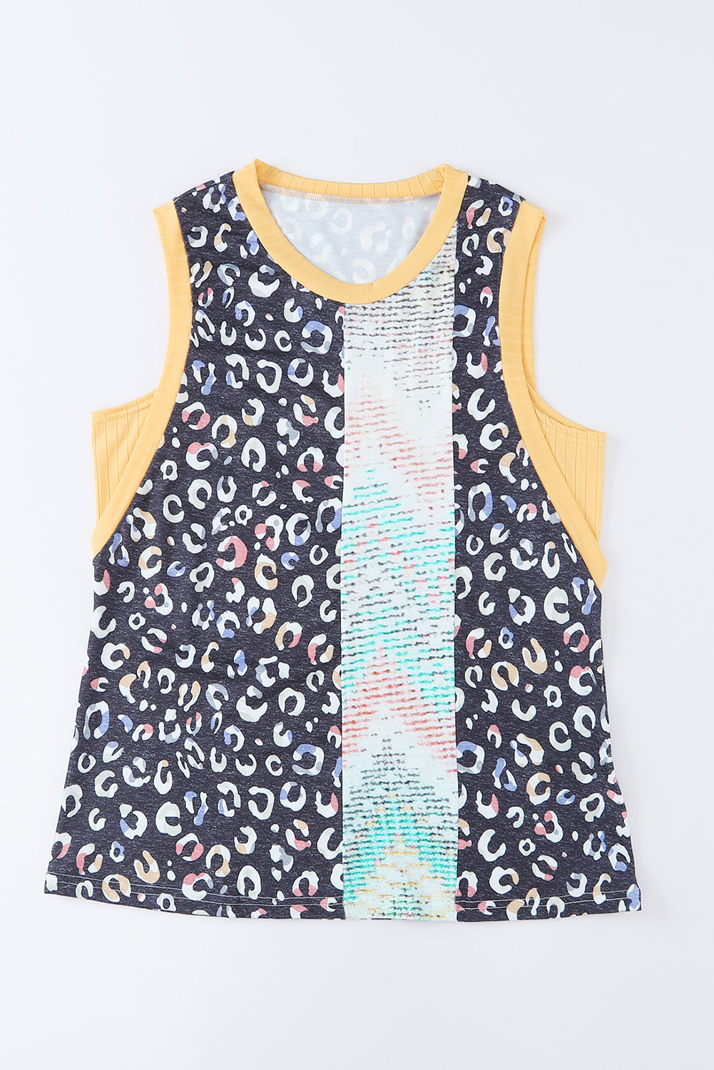 Leopard and Chevron Sleeveless Tank Top