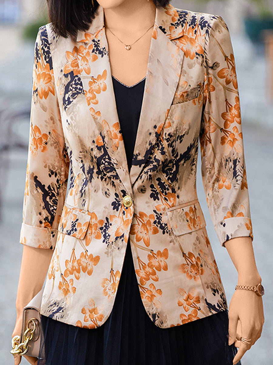 Blazers - Korean Style Fashion Slim Printed Blazer - MsDressly