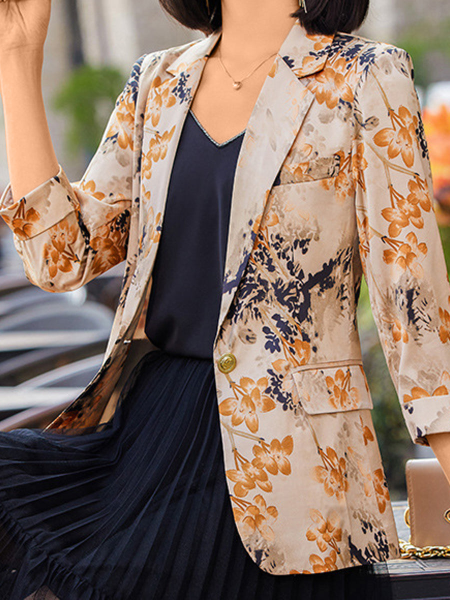 Blazers - Korean Style Fashion Slim Printed Blazer - MsDressly