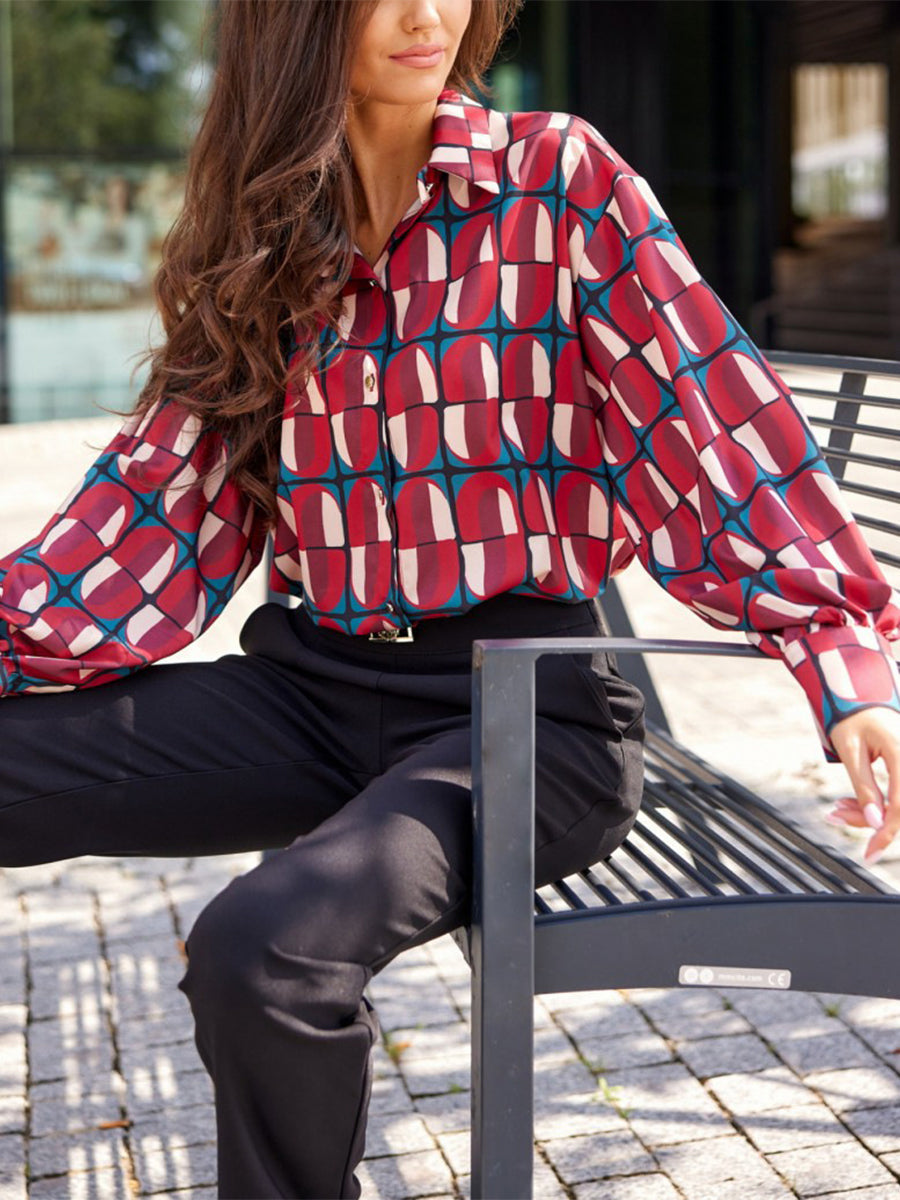 Blouses - Loose Digital Printing Comfortable Casual Blouse - MsDressly