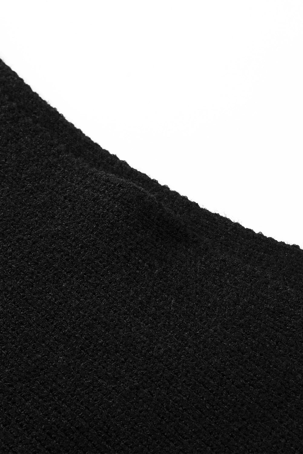 Elegant Off-The-Shoulder Black Knit Sweater