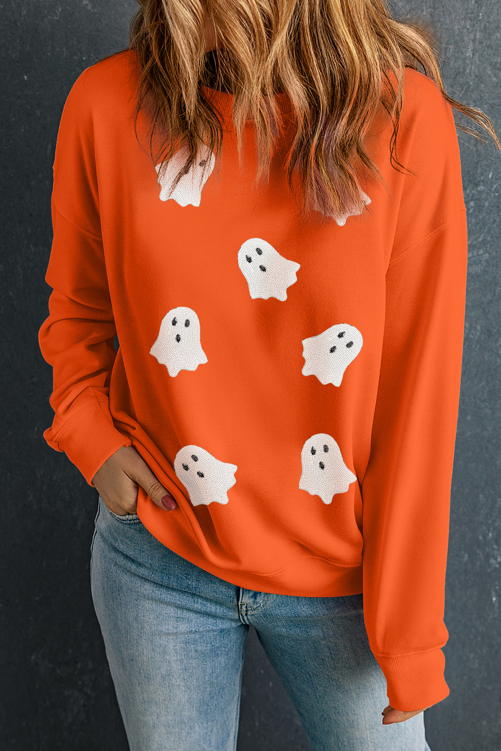 sequin graphic sweatshirt