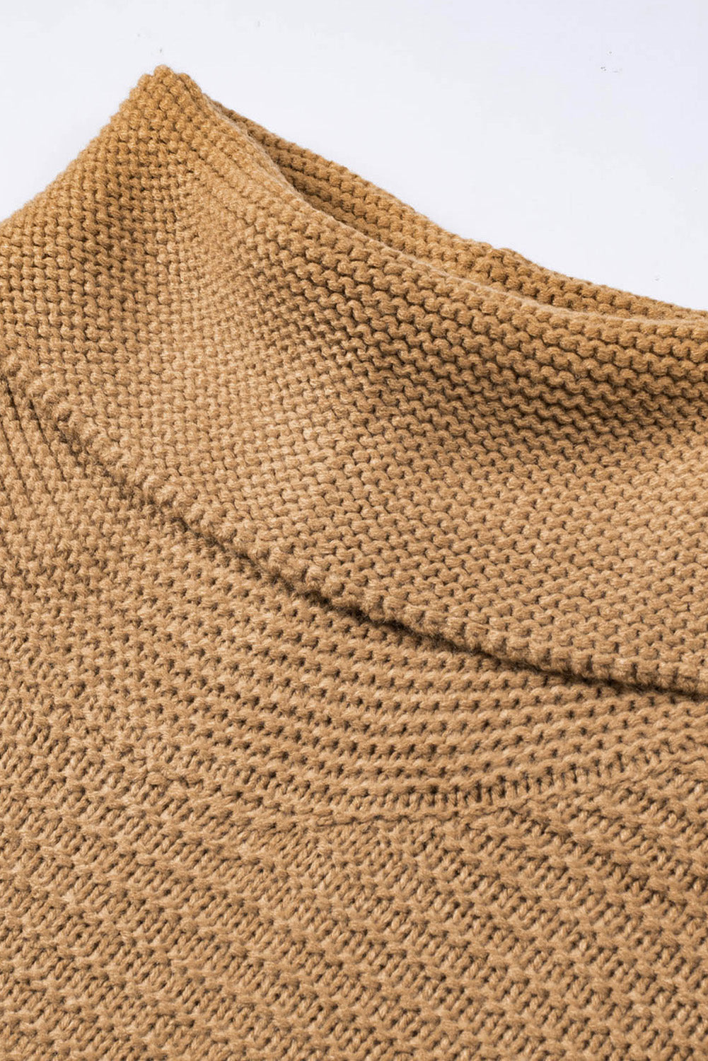 Khaki Warm and Cozy Turtleneck Sweater with Long Sleeves