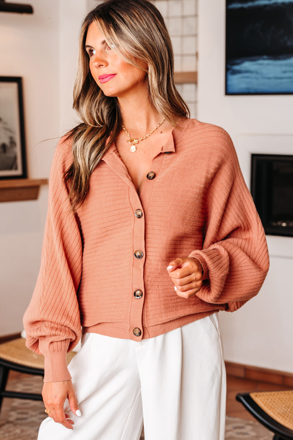 rib knit cardigan
