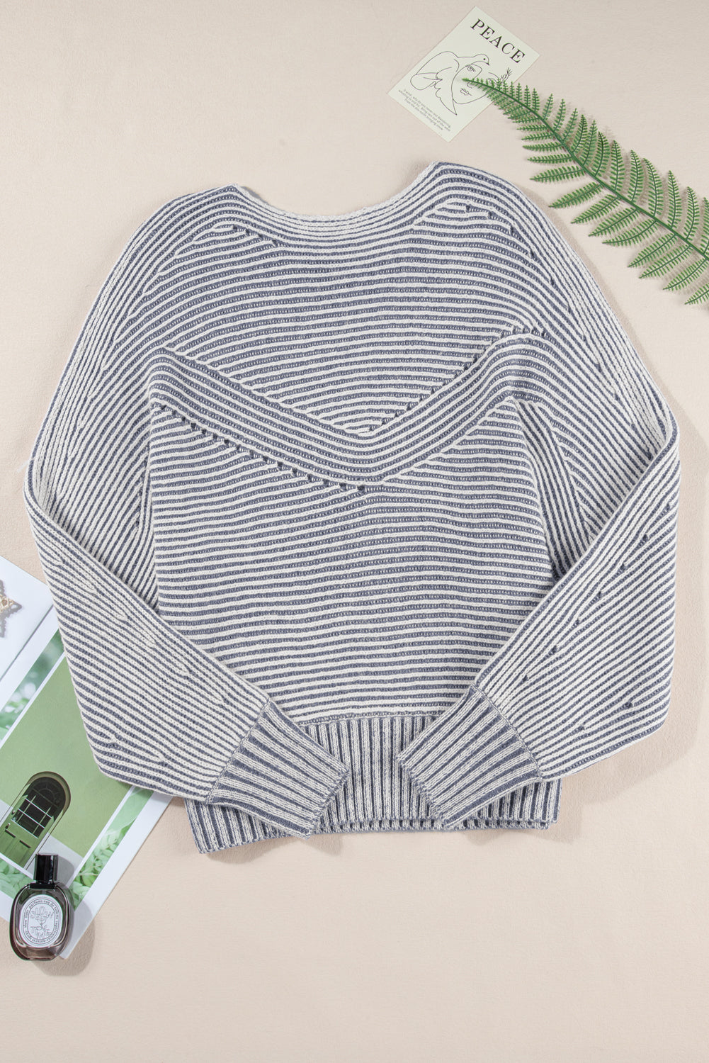 striped knit sweater