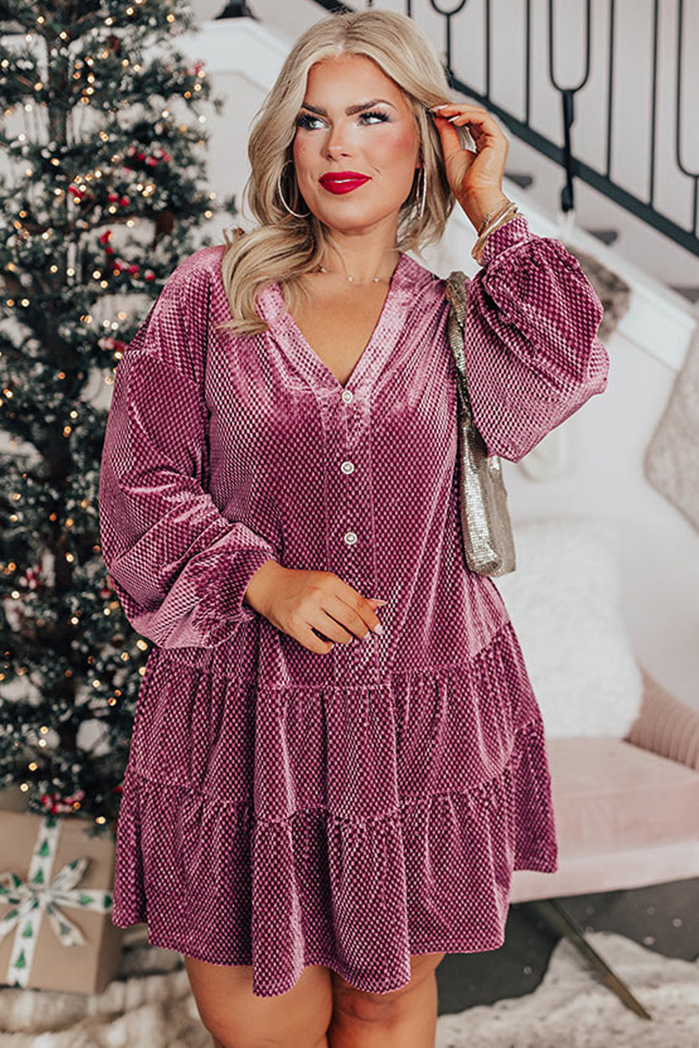 plus size velvet dress