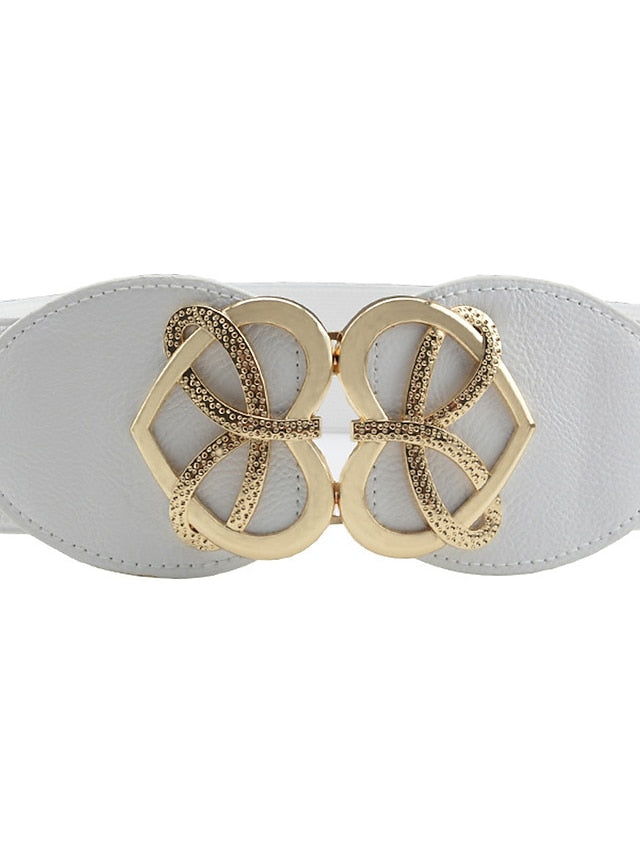 Women's Belt Oxford cloth White Black Khaki Brown Wide Belt Daily Dress Weekend Solid Colored / Basic / Party / Spring / Summer / Winter - LuckyFash™