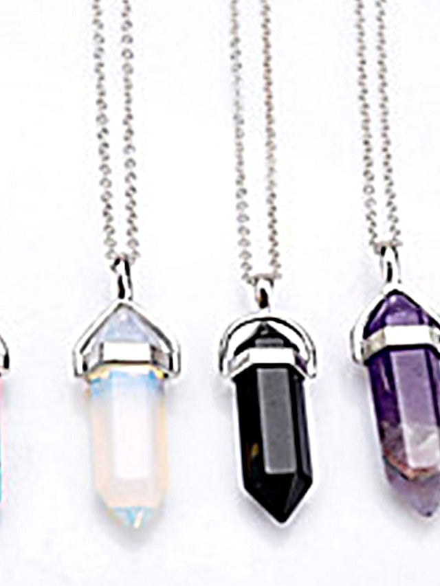 Pendant Necklace For Women's Turquoise Crystal Party Casual Daily Synthetic Gemstones Crystal Turquoise Black - LuckyFash™