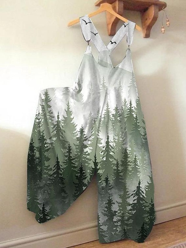 Women's Jumpsuits Casual Summer New Strappy Creative Printing One-Piece - LuckyFash™