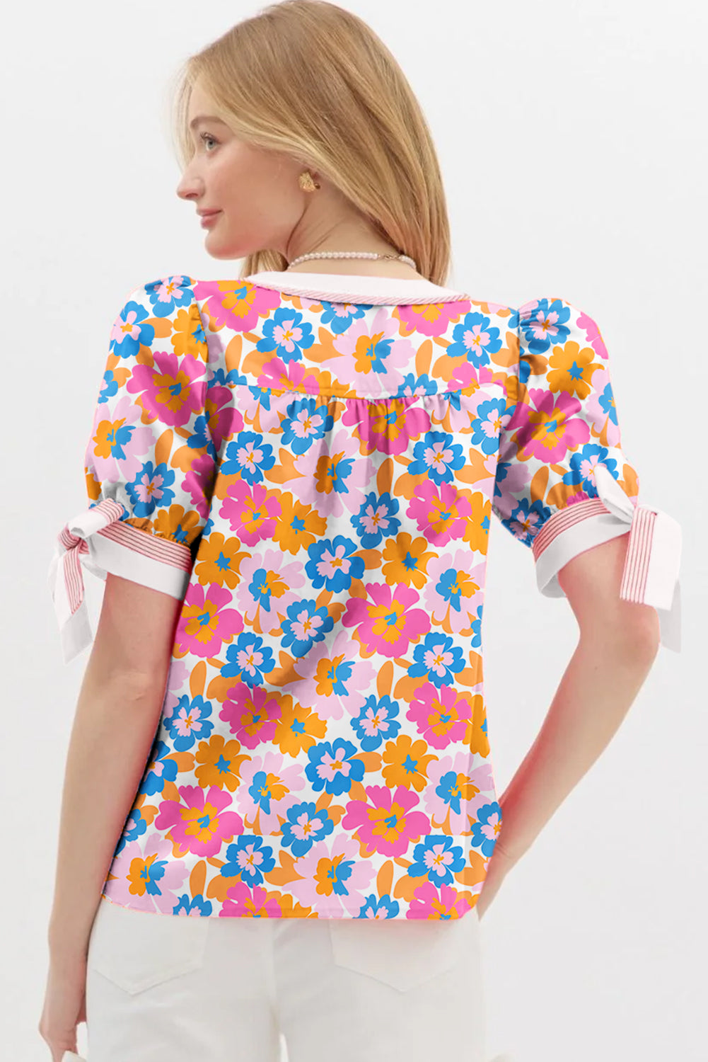 floral short sleeve blouse