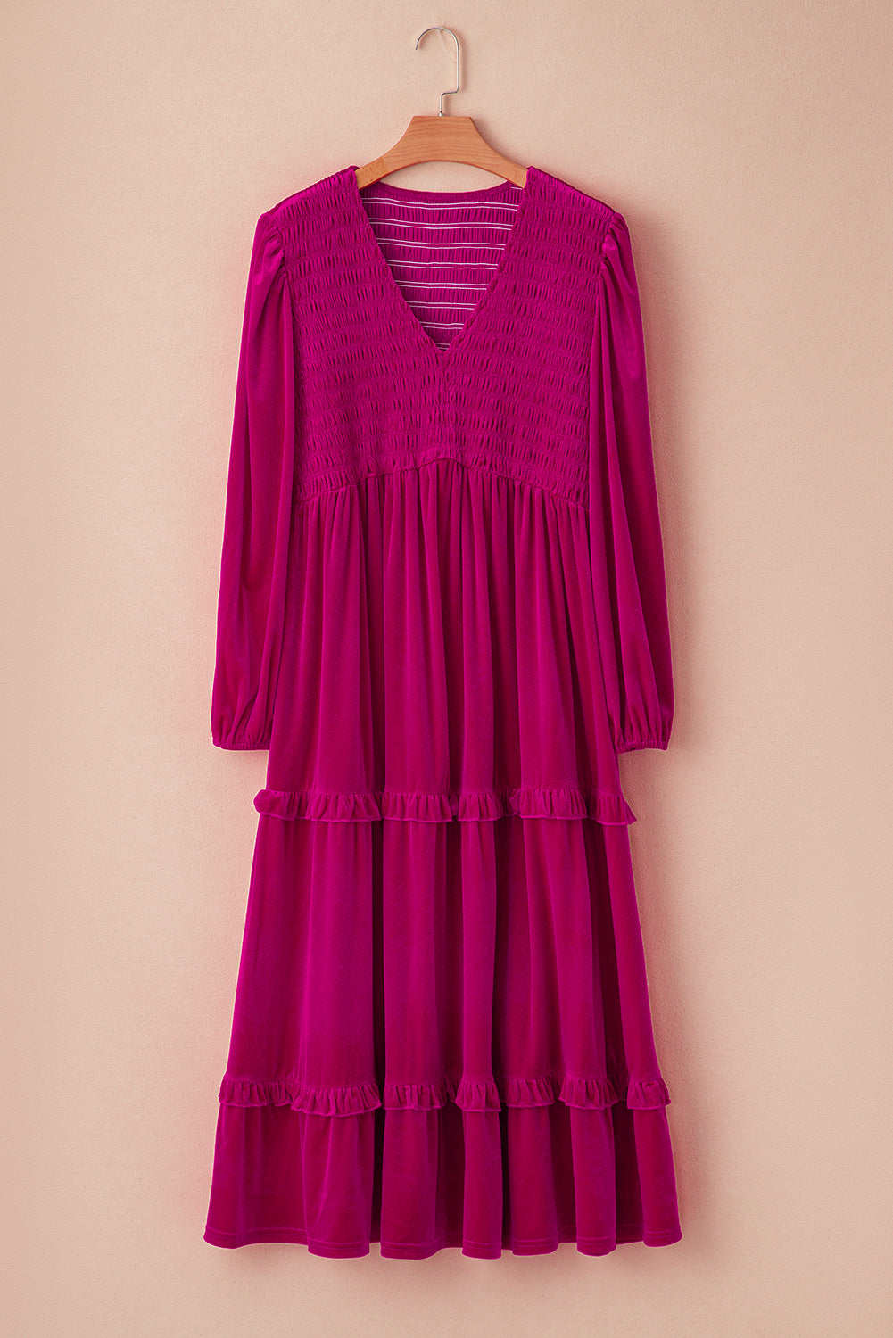 plus size smocked maxi dress