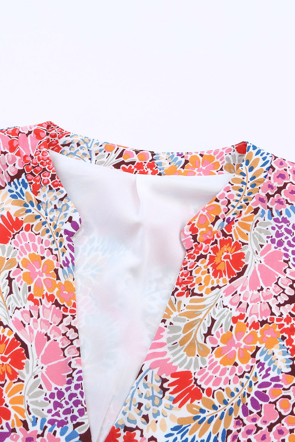 V-neck Print Split Long Dress