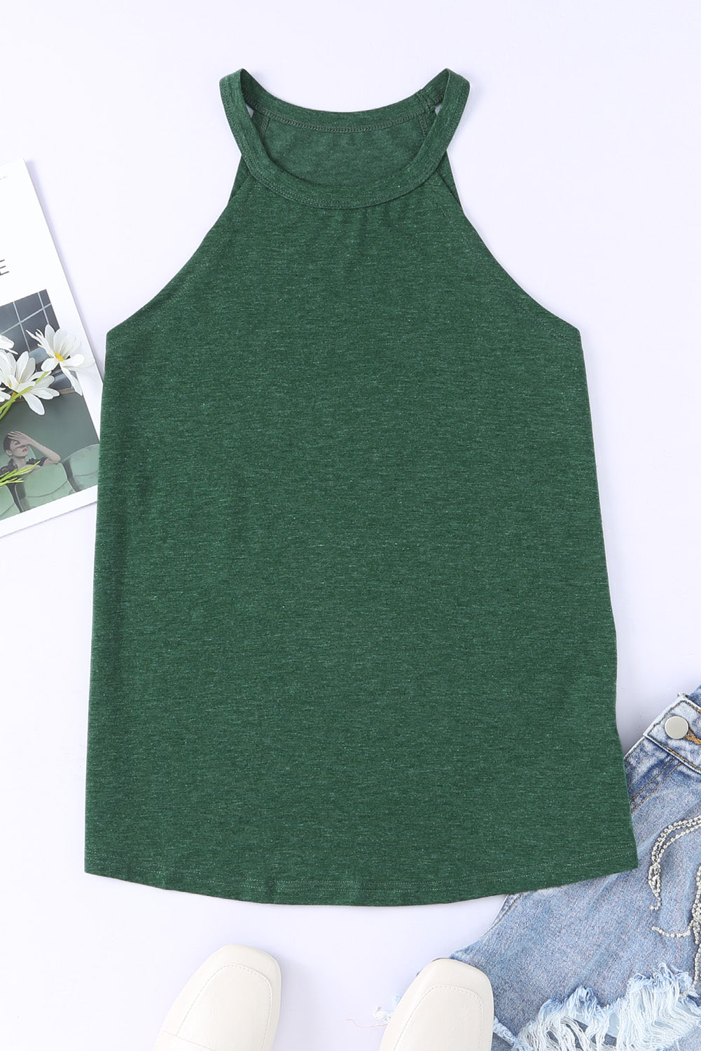 Knitted Halter Neck Tank Top for Women