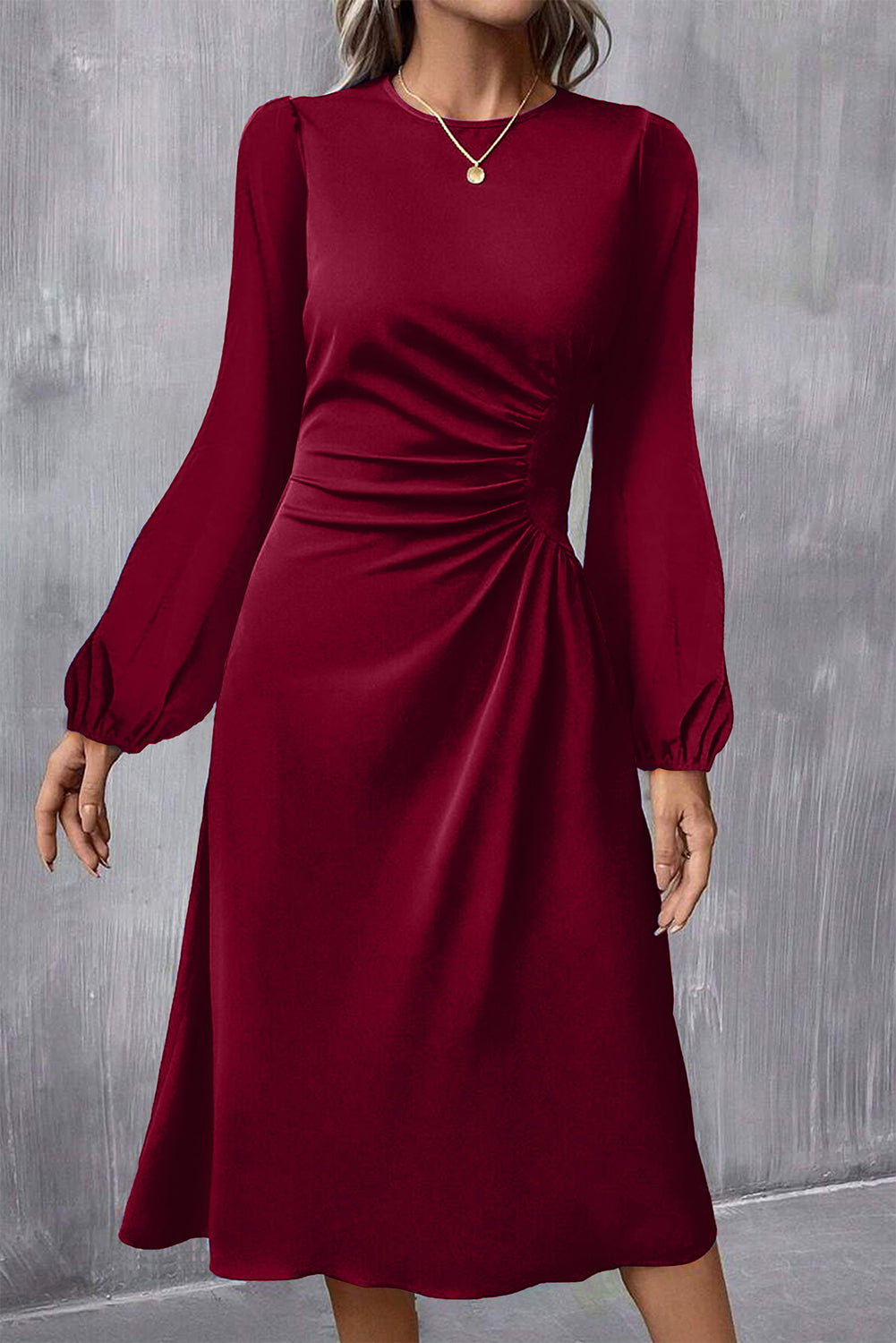 solid midi dress