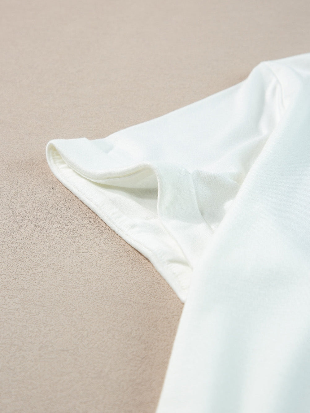 Stylish White Rolled Sleeve Plus Size Tee