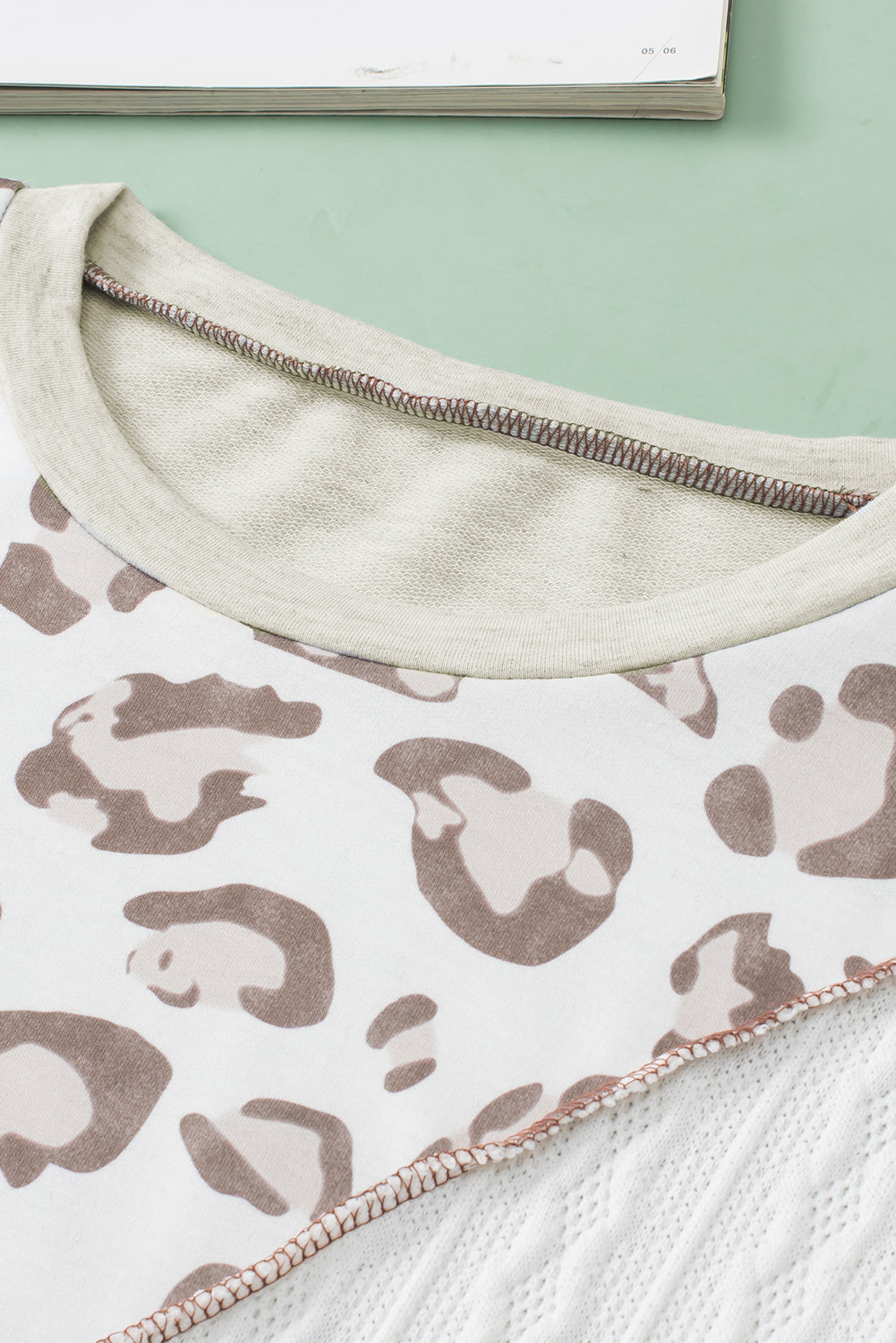 Leopard Patchwork Asymmetrical Loose Fit Sweatshirt