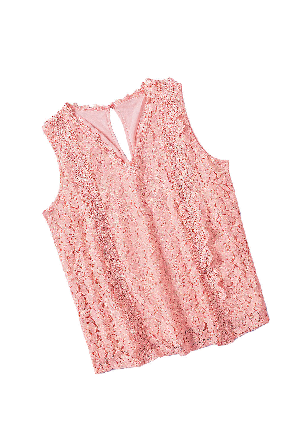 Floral Lace Sleeveless V Neck Top
