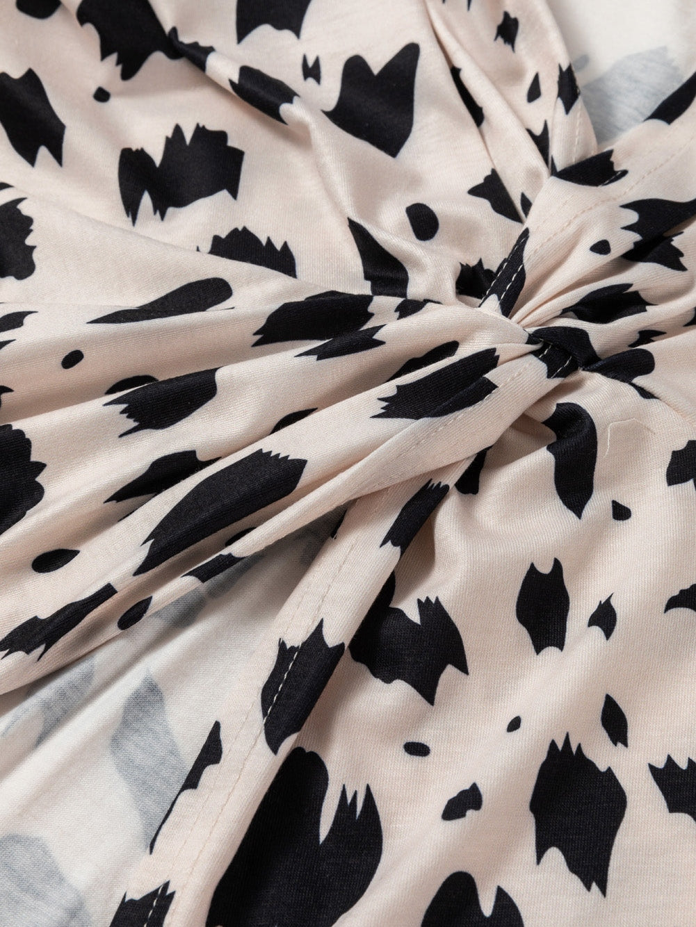 Khaki Leopard Print Twist Open Back Plus Size Top