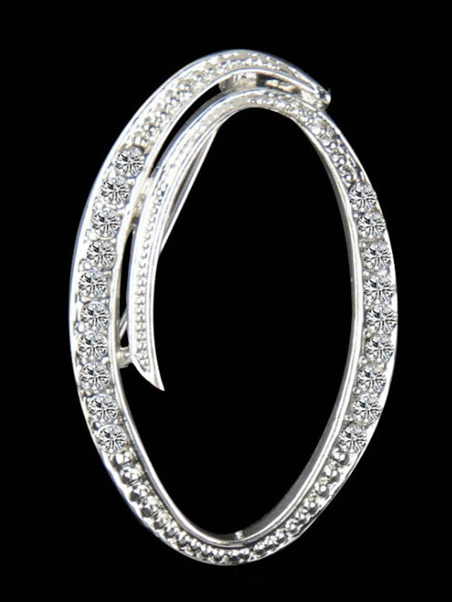 letter brooch pins initial rhinestone brooch for women crafts silvery m - LuckyFash™