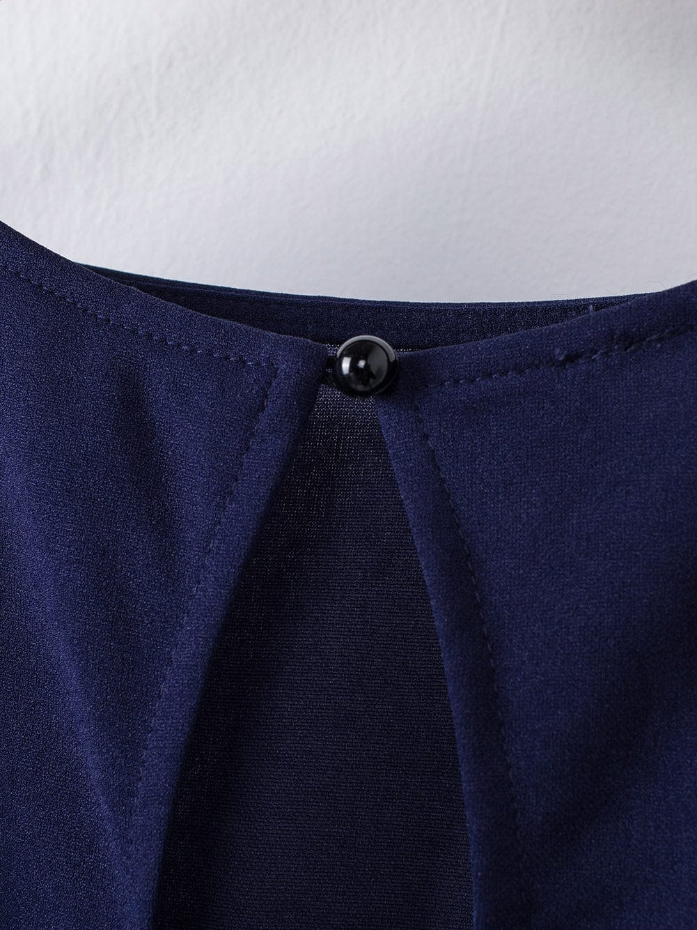 Blue Bracelet Sleeve Waist Tie Wide Leg Jumpsuit