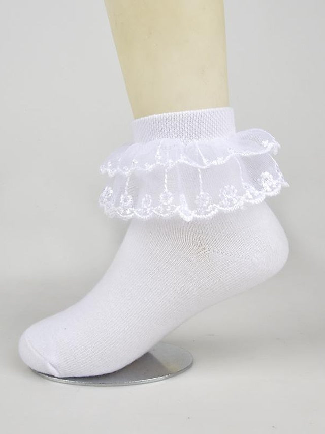 Kid's Crew Socks Wedding Party Daily Solid / Plain Color Nylon Cotton Classic Lolita 1 Pair - LuckyFash™