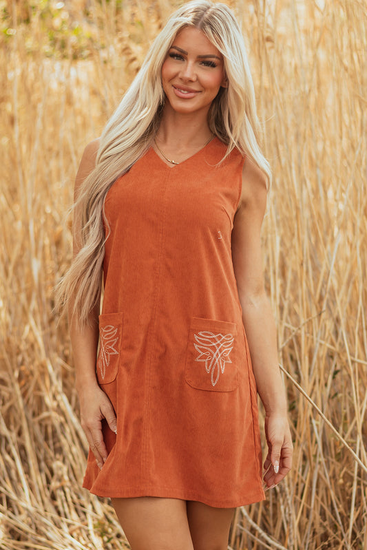 western embroidered mini dress