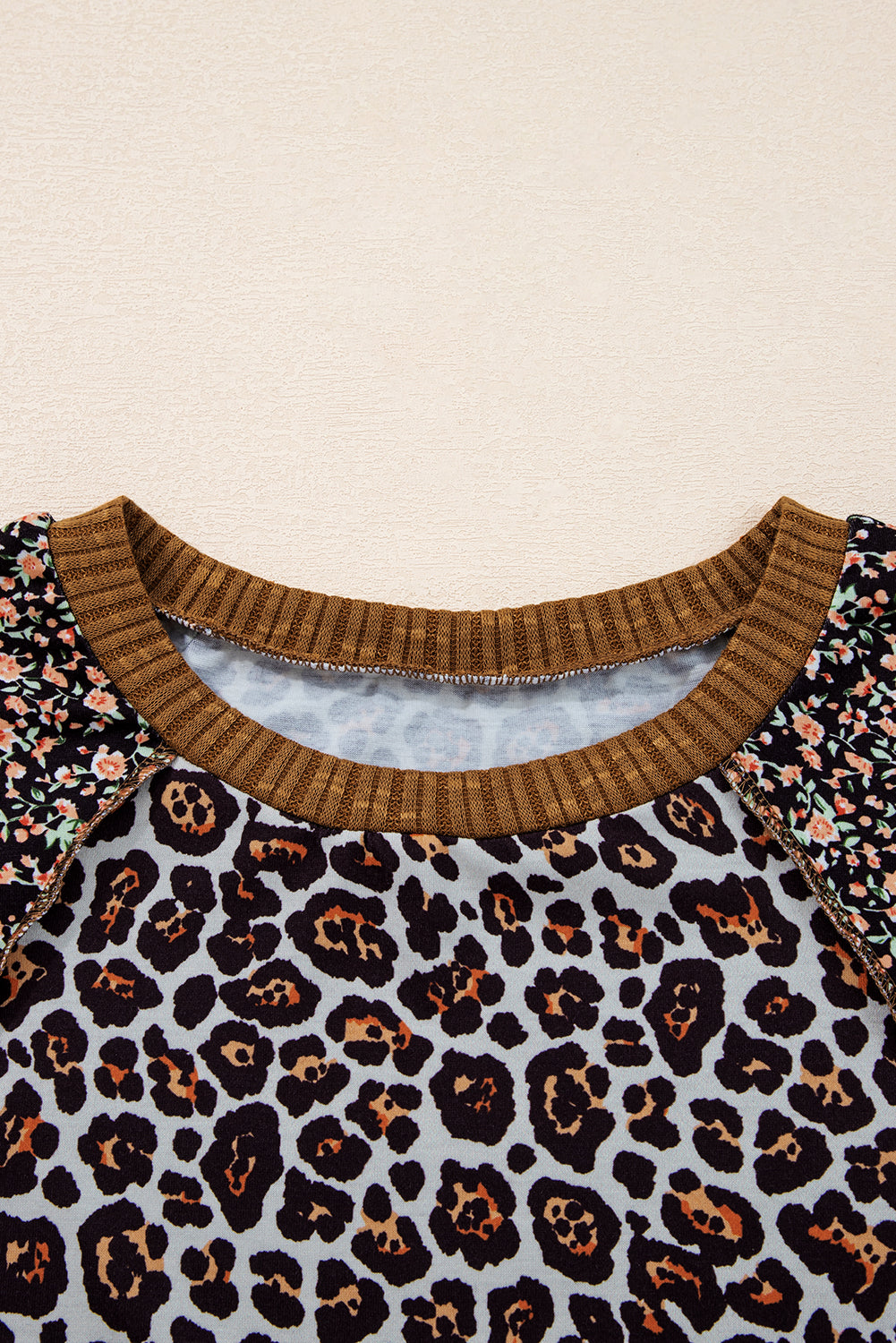 leopard patchwork top
