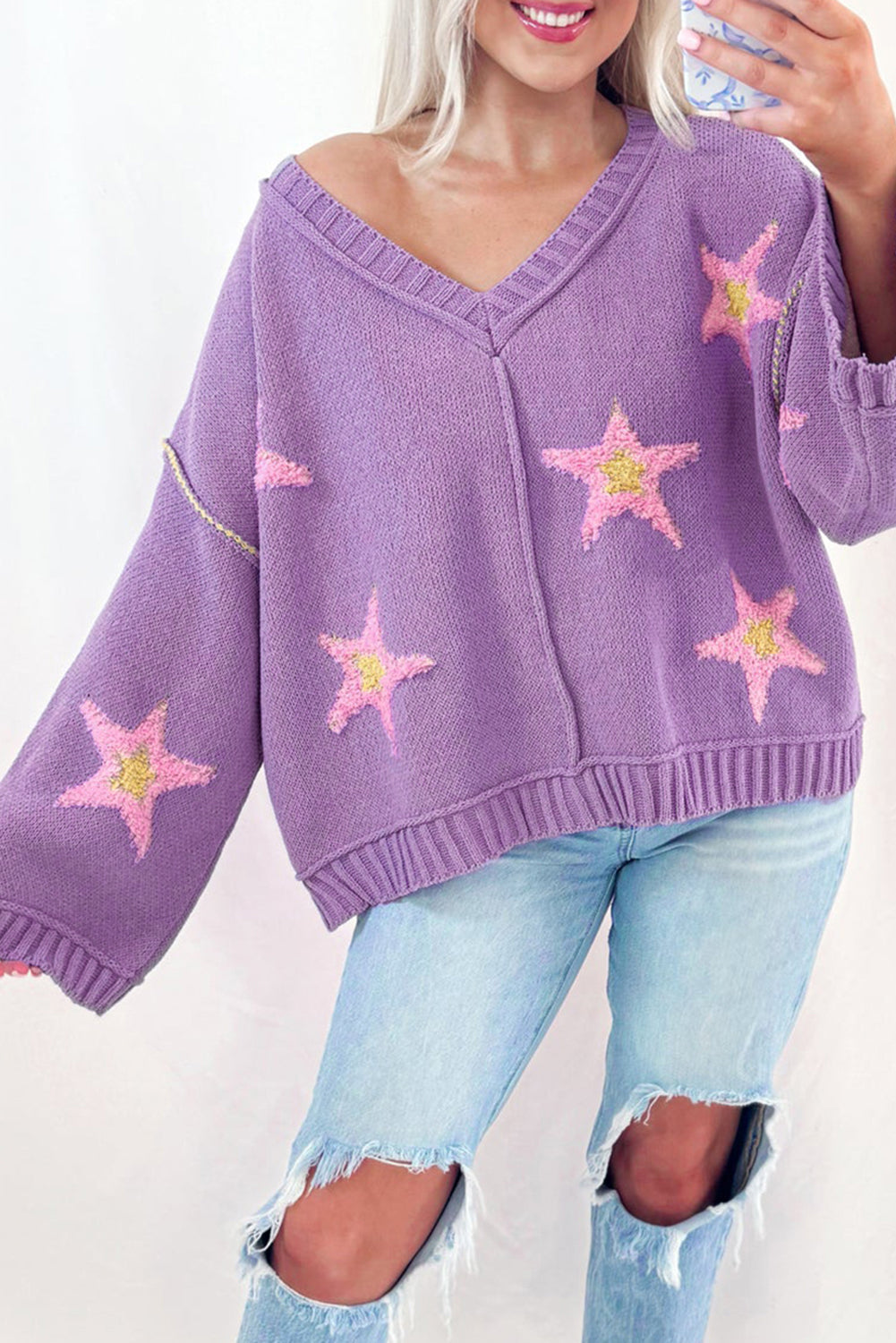 drop shoulder oversize sweater