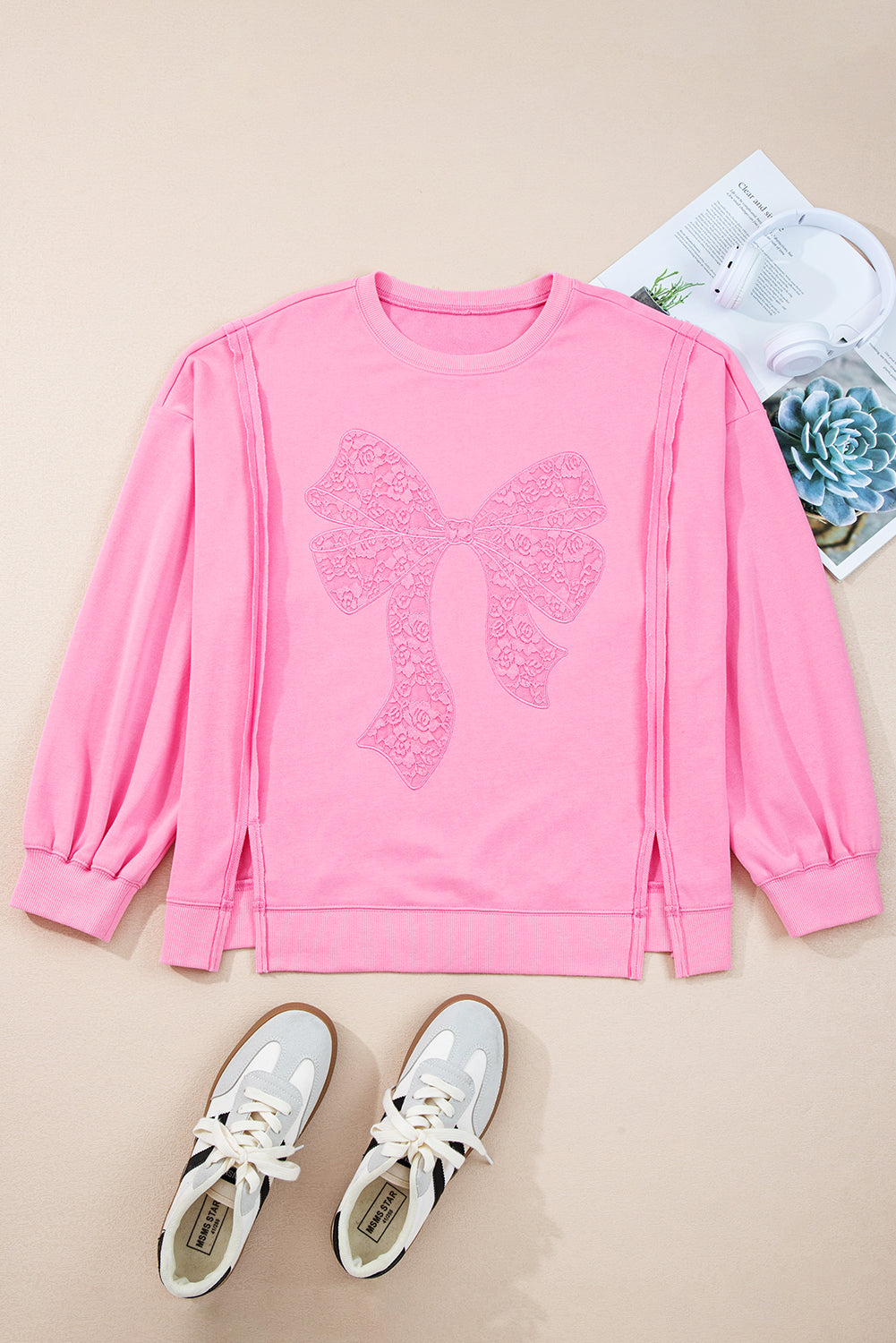 pink plus size sweatshirt