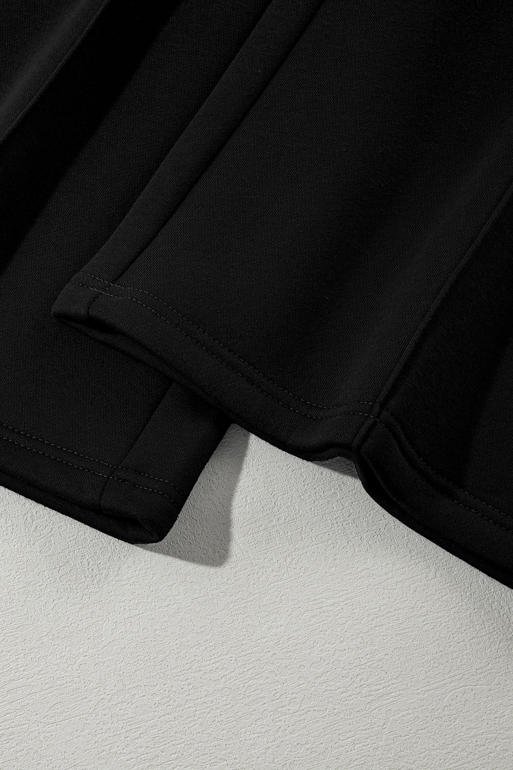 Black Drop Shoulder Zip Up Jacket Drawstring Pants Active 2pcs Set