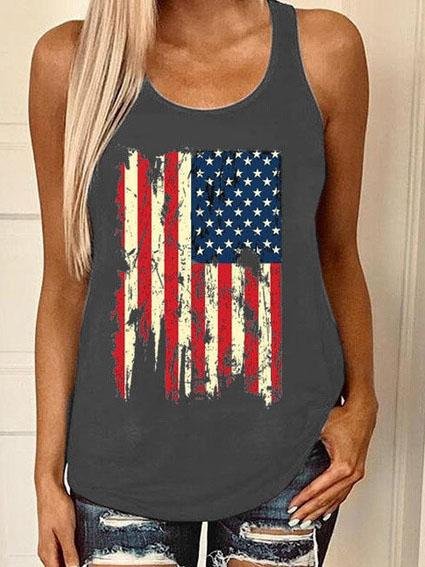 Tank Tops - Casual Graphic Print Sleeveless Vest - MsDressly