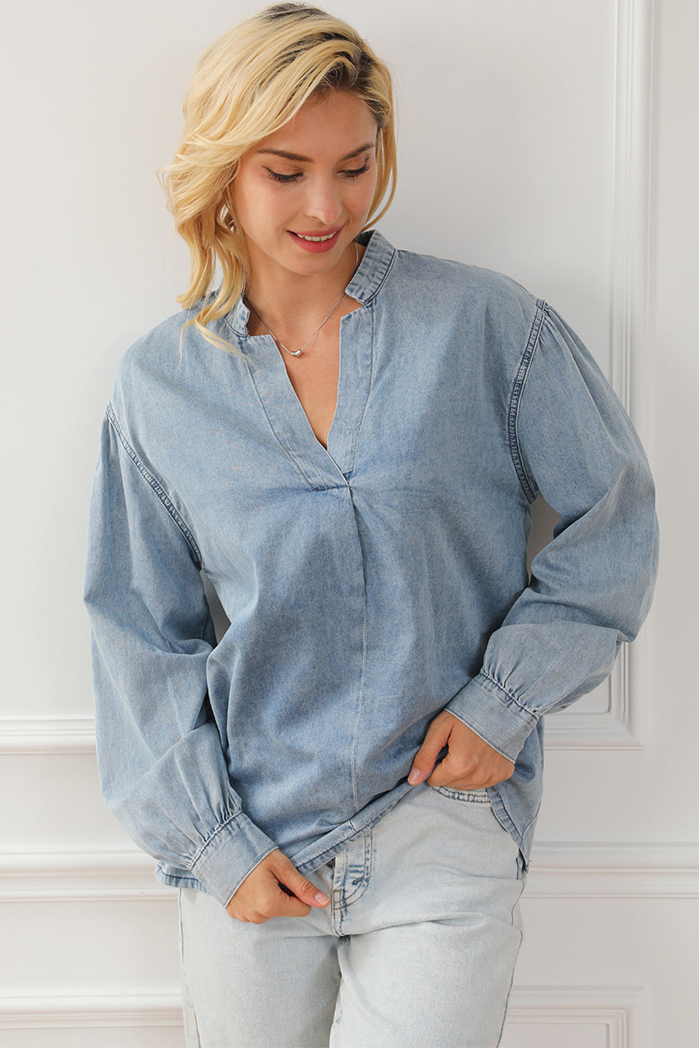 Stylish Single-Breasted Blouses with Ruffled Lapel