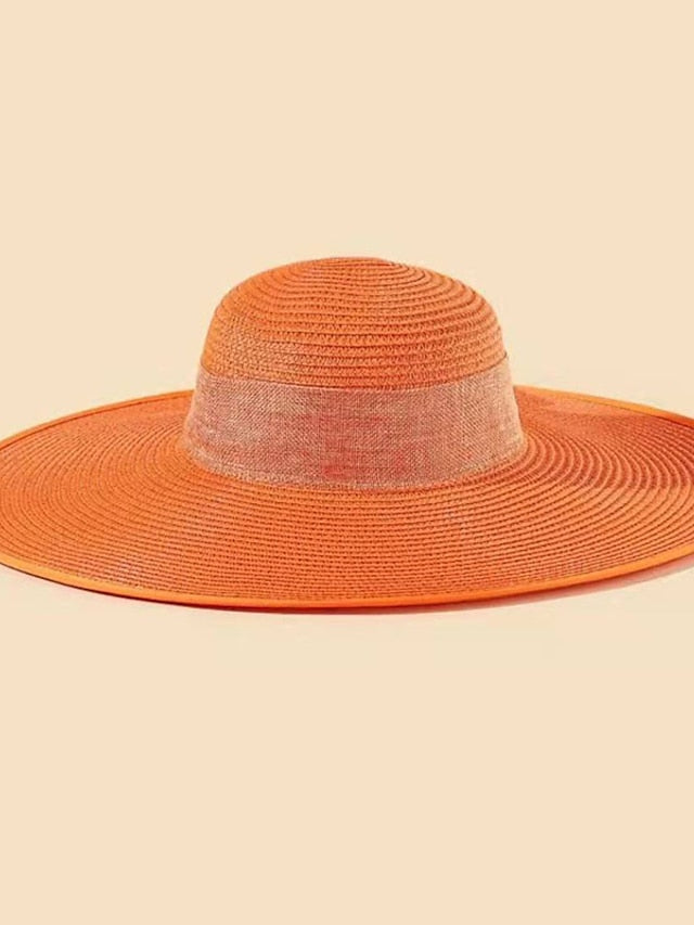 Ladies Summer Ribbon Hats Elegant Straw Hats For Women Beach Seaside Vacation Foldable Sun Hat Sun Floppy Visor - LuckyFash™