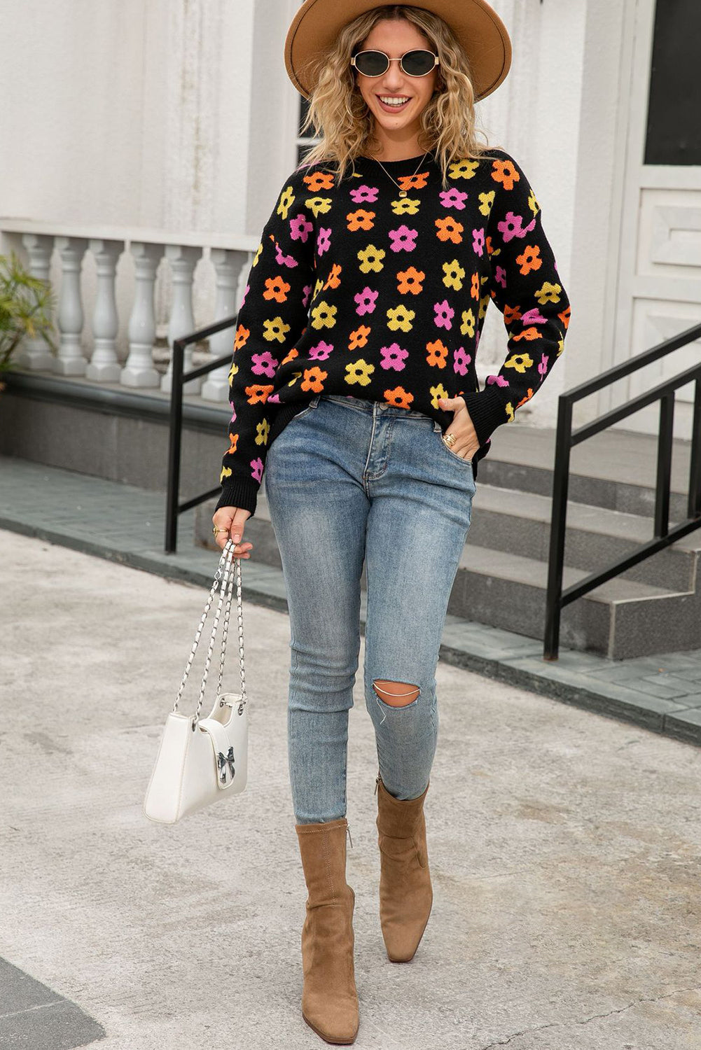 womens flower sweater