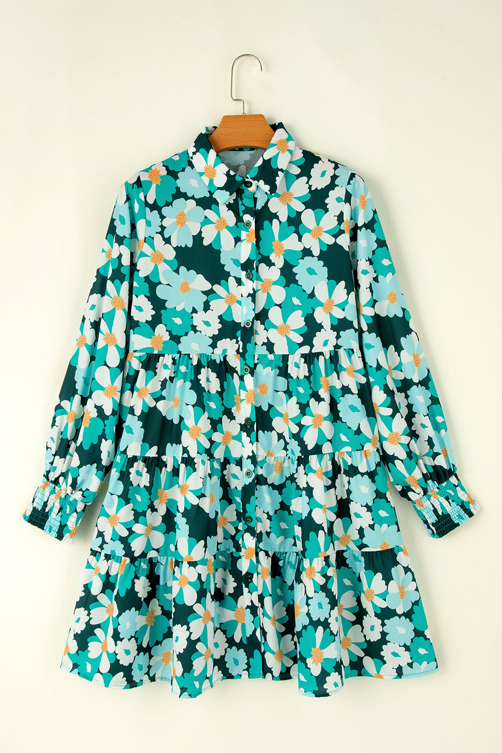 puff sleeve floral dress