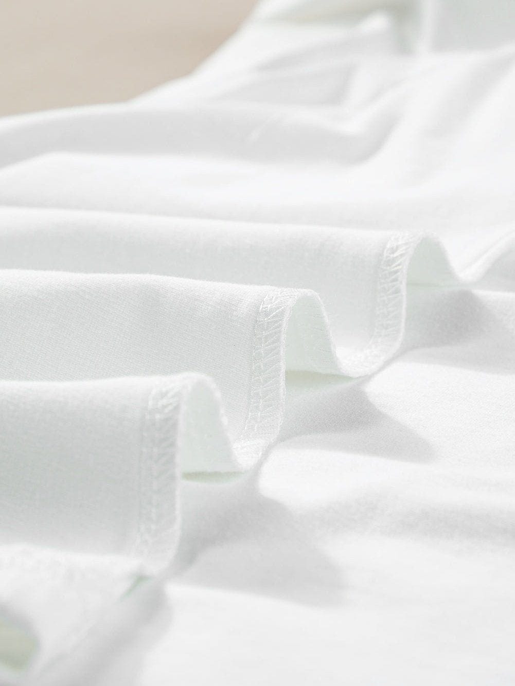 Chenille Mama Patched White Crew Neck T-Shirt