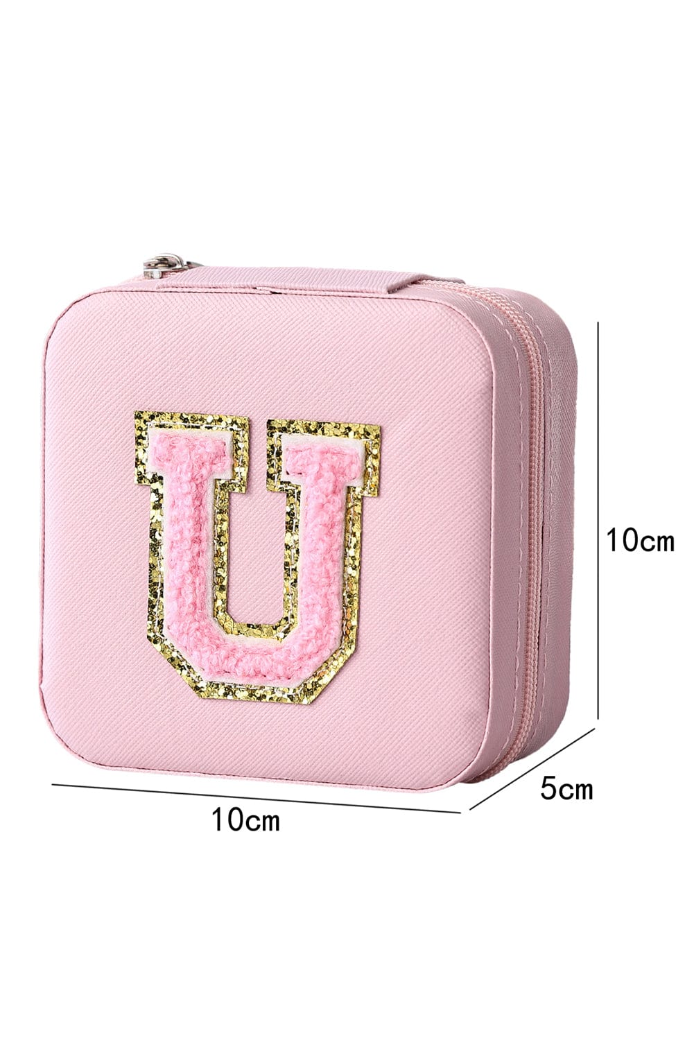 Chic Pink Glitter Chenille Mini Jewelry Organizer