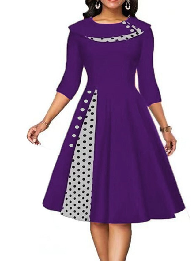 Women's Dress - Casual Dress Swing Dress Knee Length Dress Black Red Navy Blue Half Sleeve Plaid Pocket Summer Spring Crew Neck Elegant Loose Fit 2023 S M L XL XXL