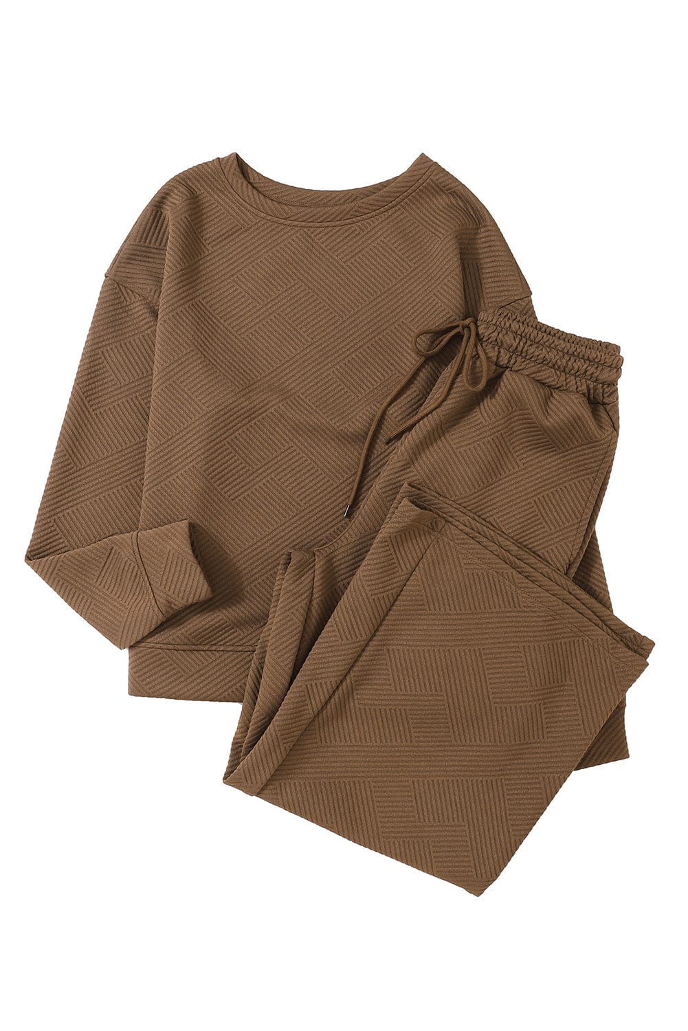 Cozy Brown Ribbed Lounge Set